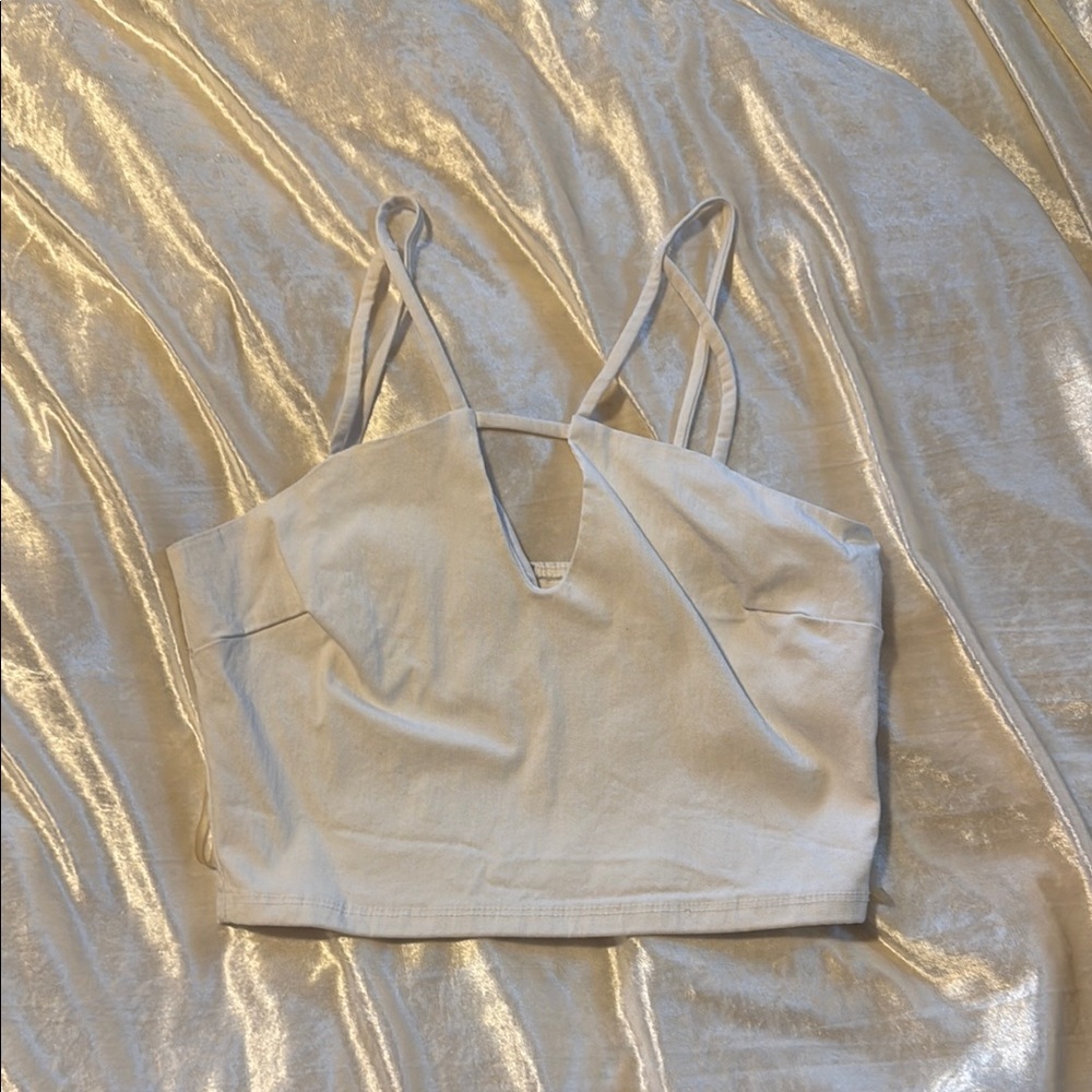 Charlotte Russe White Sleeveless Crop Camisole